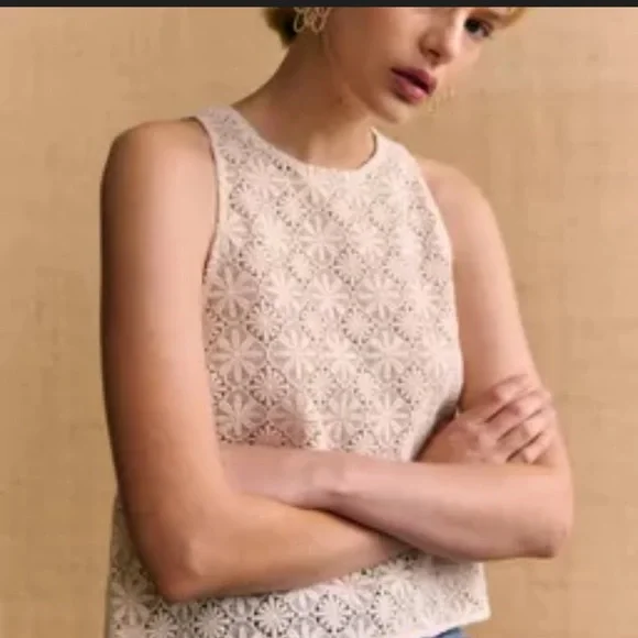 Sézane Jay Top – Ecru Lace Tank | Size 38 (US 6) | GUC - Picture 2 of 8